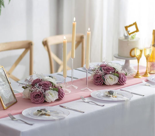 Set Blumenarrangements Künstliche Weiß-rosa Rosen 10 Stück