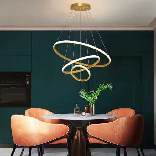 Home Lighting Pendant Light Gold LED with Warm to Cool White Light 60x40x20cm