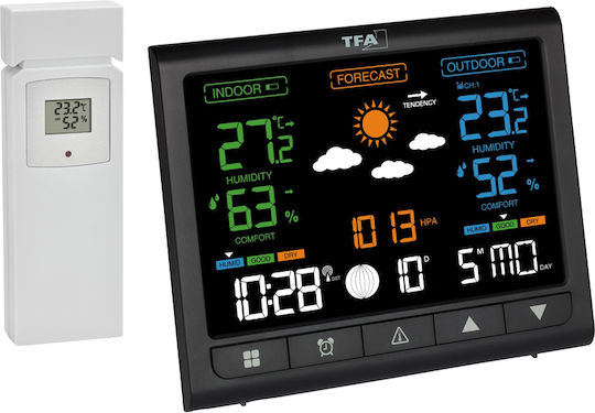 TFA 35.1171.01 Wireless Digital Weather Station Tabletop Black