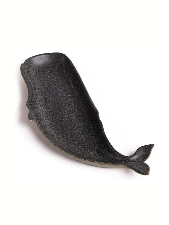 Whale Seinhijo Platou Decorativ Ceramică Neagră 1buc 29x14x3buc Whale Seinhijo Platou Decorativ Ceramică Neagră 1buc 29x14x3buc