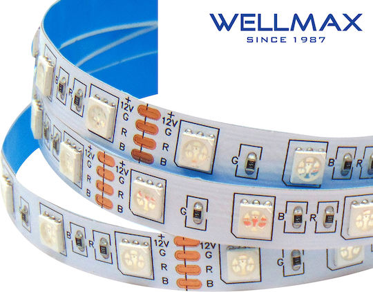 LED-Streifen 12V/5W Innen IP20 60L 5050 RGB Wellmax 5er-Pack