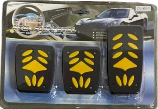 Raistar Car Pedal Set Non Slip Universal Yellow 3pcs