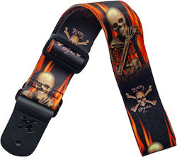 Sx Gsp2fs Fire Skull Guitar Strap