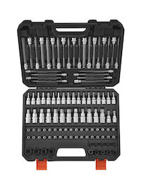 Bit Socket Set 107 Pieces SAE Metric Hex Torx E-Torx Tamper-Proof Extra Long Bit Socket Set 107 Pieces SAE Metric Hex Torx E-Torx Tamper-Proof Extra Long