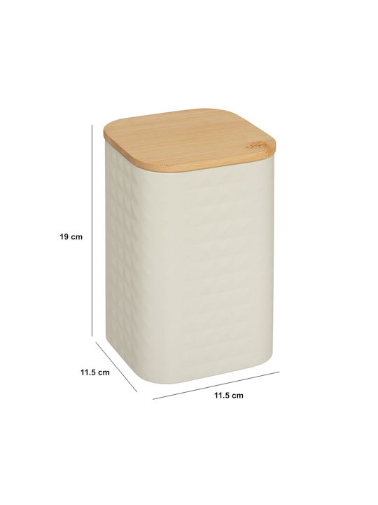 5Five 5Five Lebensmittelgläser & Behälter Kaffee Zucker Tee mit Deckel Metallisch Beige 11.5x11.5x19cm 1 Stück