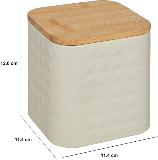 5Five Box for Coffee Sugar Tea with Metallic Beige Lid 11.4x11.4x12.6cm