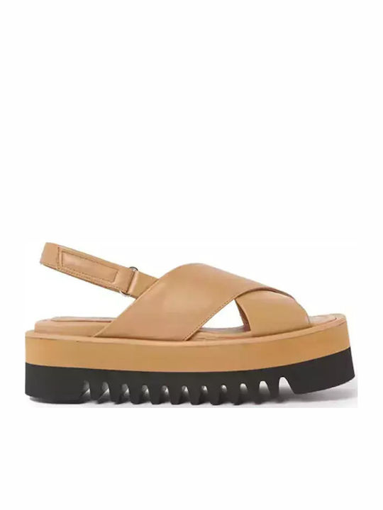 Γυναικεία Σανδάλια Flatforms Καφέ