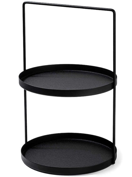 Aberto Design Μεταλλική Εταζέρα Μαύρη Ø21xY33cm