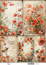 Ριζόχαρτο Maja's Memories 22.5x32cm Παπαρούνες Mdra4354