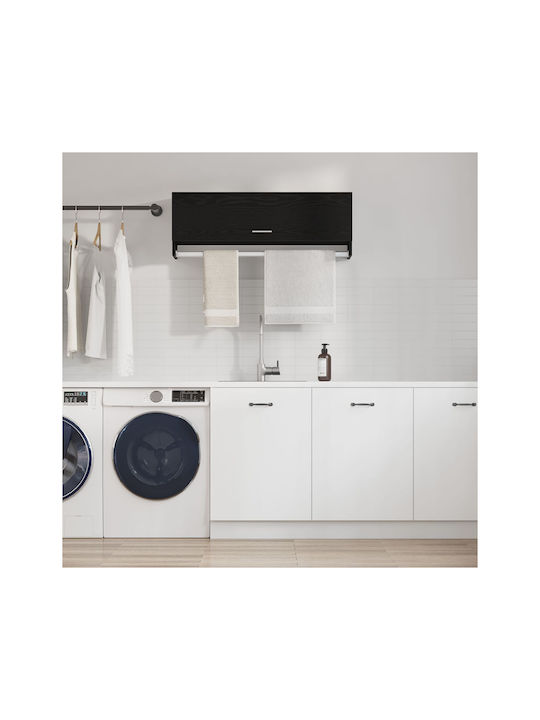 vidaXL Ράγα Μπάνιου Μονή Επιτοίχια με Βίδες ​100x32.5cm Μαύρη