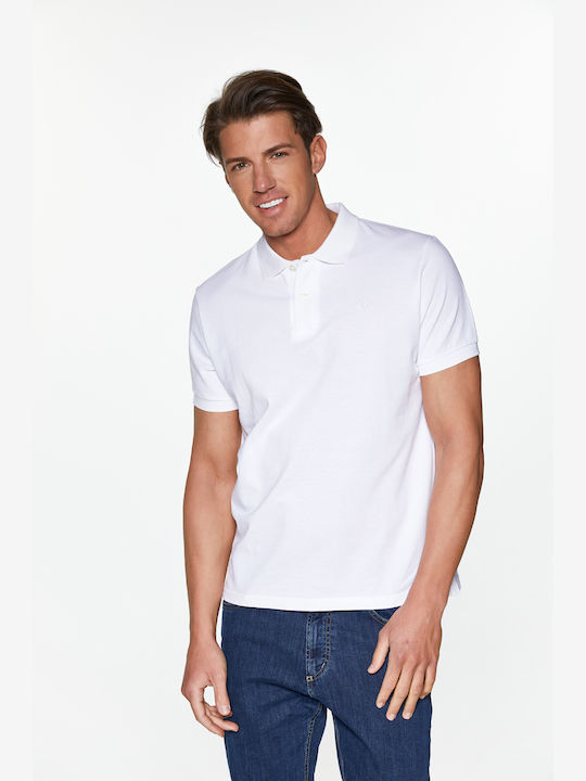 Santana Polo Short Sleeve Blouse White