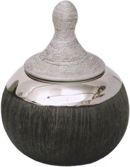 Galifas Ceramic Sweet Jar with Lid Silver 20x18cm