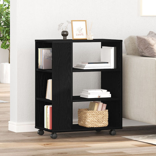 Bibliotecă Neagră Stejar 60x35x75 cm