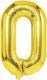 Balloon Foil Jumbo Number 0 Gold 80cm