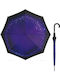 Happy Rain Automatic Umbrella with Walking Stick Purple
