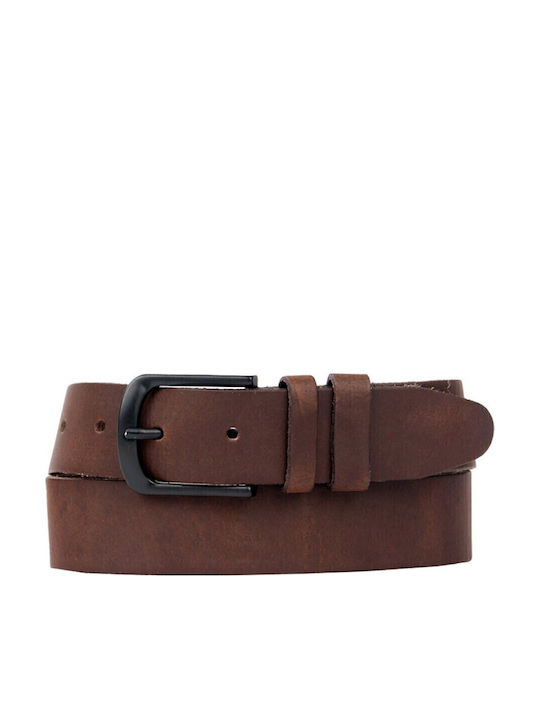 Breit Herren Gürtel Leder Braun