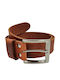 Wide Men's Belt Leather Brown