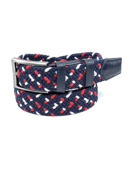 Elastic Men's Belt Leather Knitted Multicolored