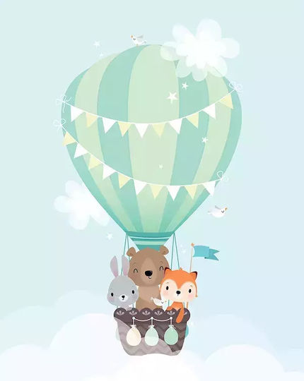Kinder Wandkunst Heißluftballon 30x40cm