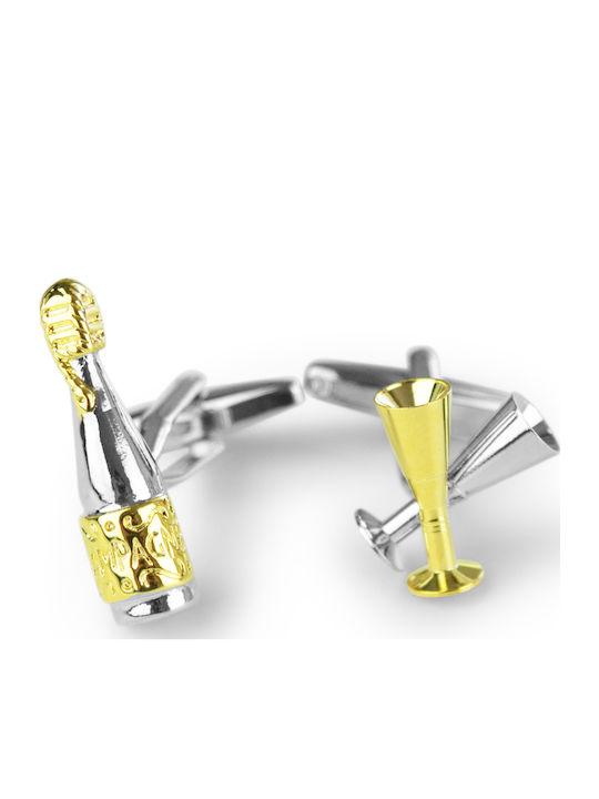 GW Champagne Cufflinks in Gold Color