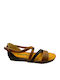Leather Women's Flat Sandals Anatomic in Brown Color