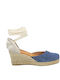 Women's Suede Platform Espadrilles Blue