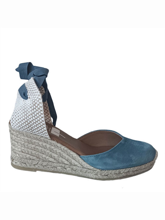 Vitelo Jeans Damenplattformen im Espadrilles-Stil Blau