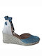 Vitelo Jeans Damenplattformen im Espadrilles-Stil Blau