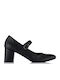 Leather Pointed Toe Black Heels