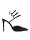 Leather Pointed Toe Black Heels