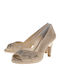 Leder Peeptoe Pumps Beige