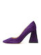 Pumps mit Chunky hohem Absatz Lila