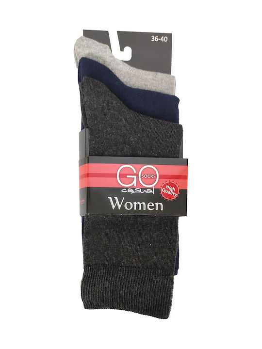 Sensi Women's Solid Color Socks Blue-Grey-Anthr...