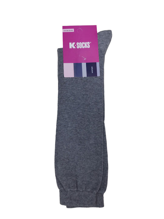 K Socks Women's Solid Color Socks Gray