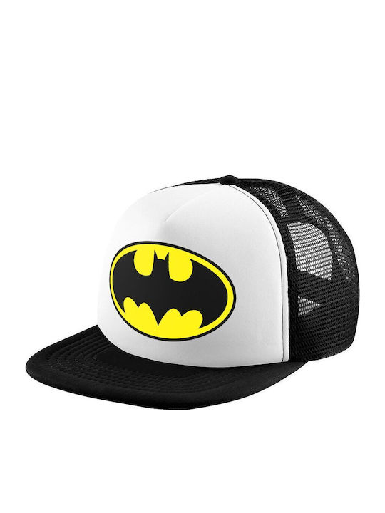 Batman Καπέλο Ενηλίκων Soft Trucker Δίχτυ Black White Polyester Ενηλικων Unisex One Size