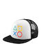 Gaming Symbols Καπέλο Ενηλίκων Soft Trucker Δίχτυ Black White Polyester Ενηλικων Unisex One Size