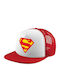 Superman Adult Cap Soft Trucker Mesh Red White Polyester Adult Unisex One Size