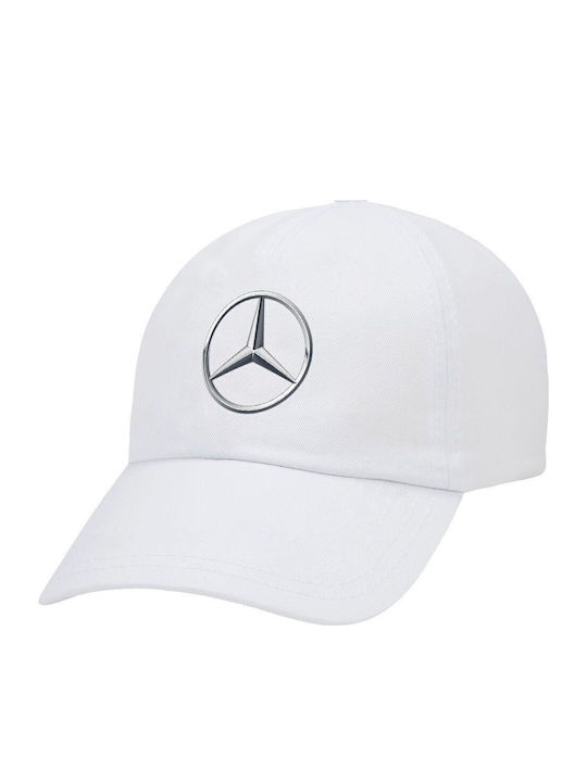 Mercedes Καπέλο Ενηλίκων Baseball Λευκό 5-φύλλο Polyester Ενηλικων Unisex One Size Mercedes Καπέλο Ενηλίκων Baseball Λευκό 5-φύλλο Polyester Ενηλικων Unisex One Size