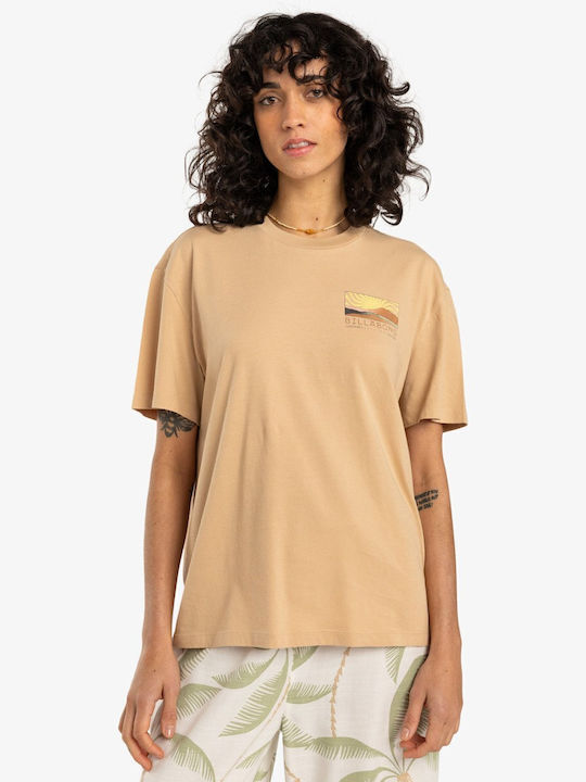 Sun Phased Women's Oversized T-shirt Khaki