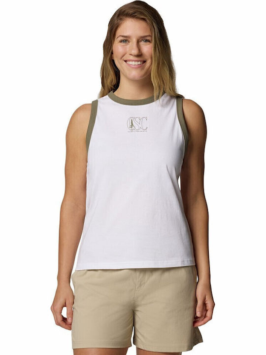 Bend Graphic Women's Athletic Blouse Sleeveless White