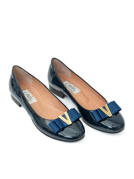 Patent Leather Ballerinas Navy Blue