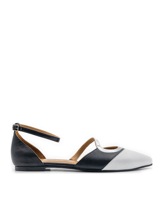 Wave Lederne Damen Ballerinas in Weiß Farbe