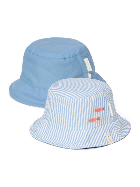 Little Dutch Kids' Bucket Fabric Sunscreen Hat Stripes Ocean Blue