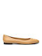 Leather Ballerinas Beige