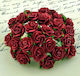 Open Rose Flowers Burgundy 20mm