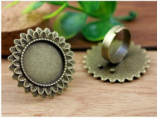 Δαχτυλίδια Μεταλλικά Antique Bronze Round 20mm 2 Τεμ
