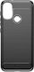 Silicone Shockproof Case Motorola Moto E20 Slim Flexible Gekko Carbon Brush Design Black