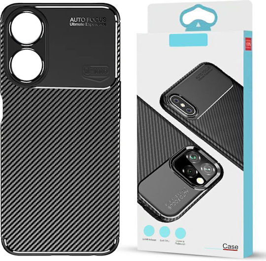 Anti-shock Case Oppo A17 Made Flexible Silicone Camera Cutouts Carbon Design Autofocus Black