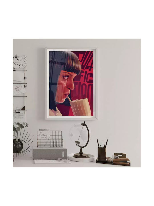 Poster Pulp Fiction Mia Wallace Mv007 30cm X 40cm Premium Black Wooden Frame