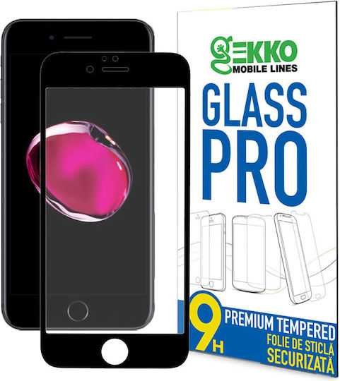 Displayschutzfolie Für iPhone 7 Bildschirm Gehärtetes Glas Vollleim 6D Technologie Schwarz Gekko Mobile